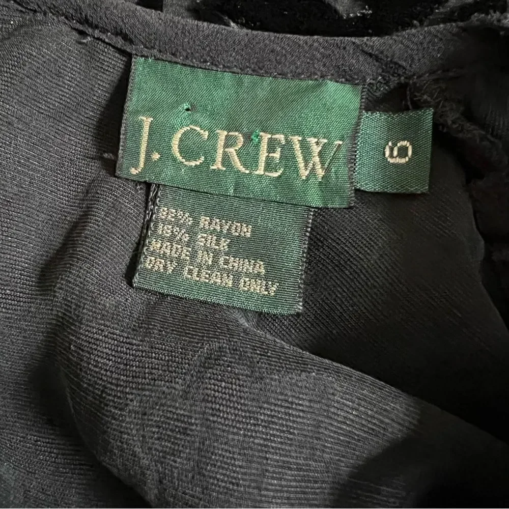 J.Crew Velvet Floral Sheer Silk Blouse